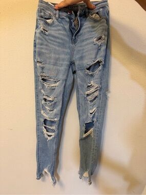 American Eagle Outfitters Light Blue Distressed Skinny Jeans